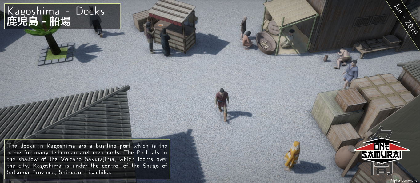 People go about their business in the Docks of Kagoshima