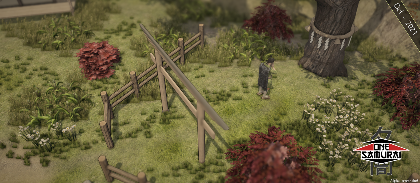 The Samurai Taira no Kagetaka praying in front of a tree