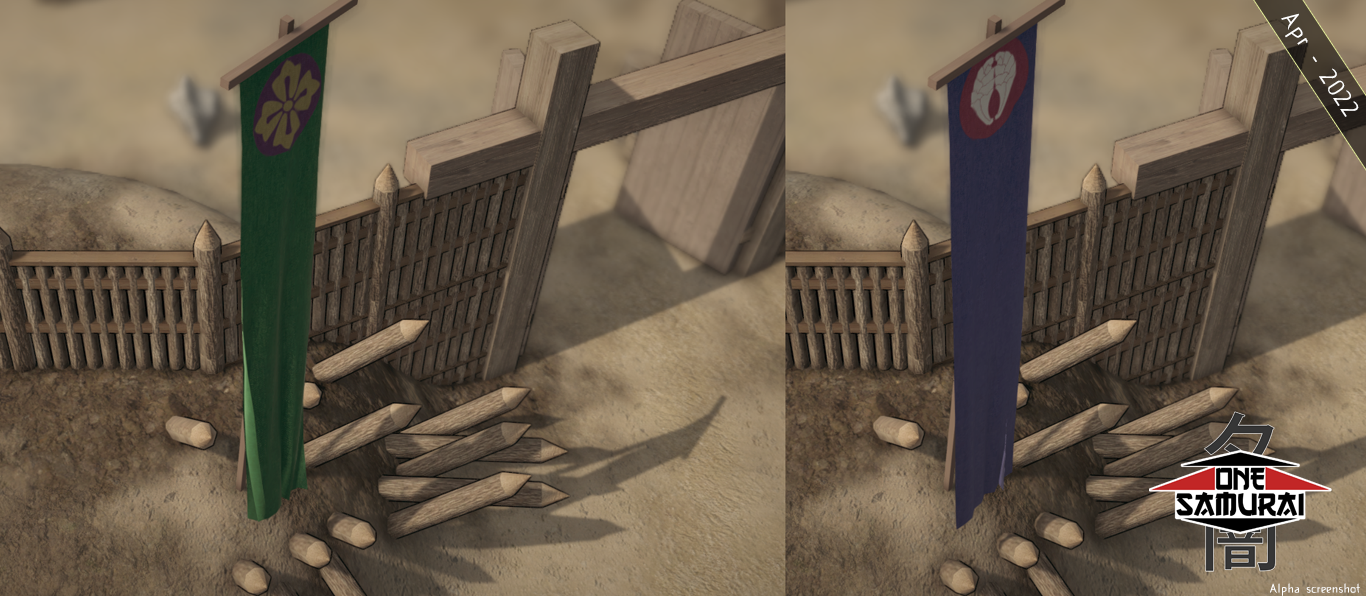 Two flags flutter in the breeze, 